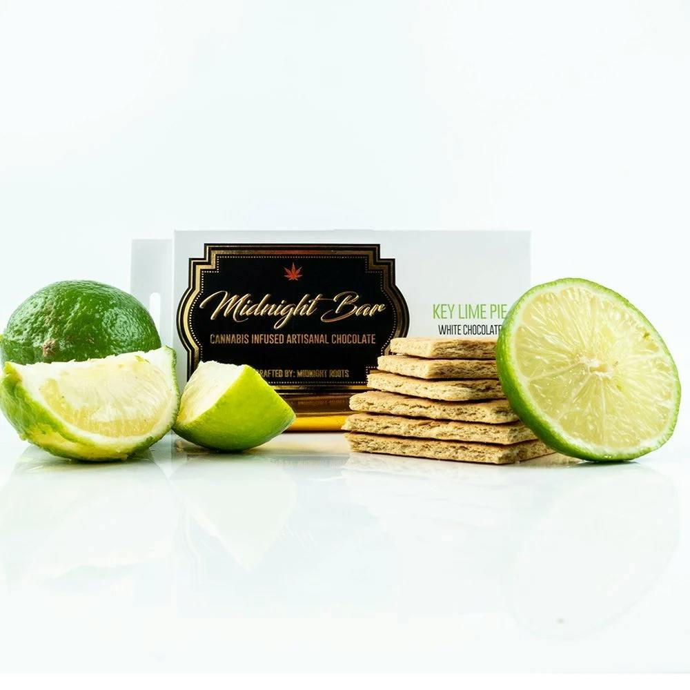 Product: Midnight Roots | Key Lime Pie | Infused Chocolate Bar | 200mg | Hybrid