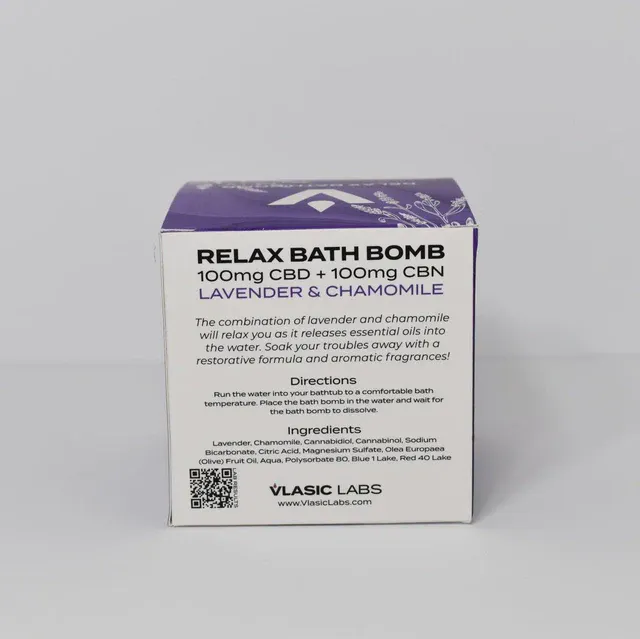200mg CBD+CBN Relax Bath Bomb (Lavender & Chamomile) | Nature Med