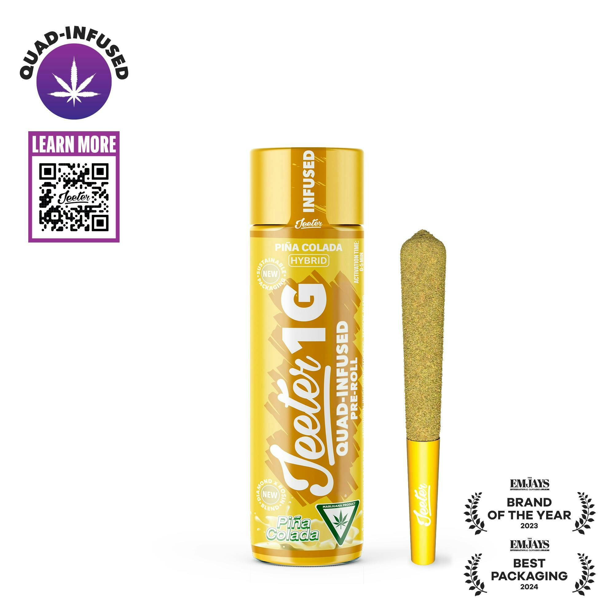 Jeeter - 1g Quad Infused Preroll - Pina Colada