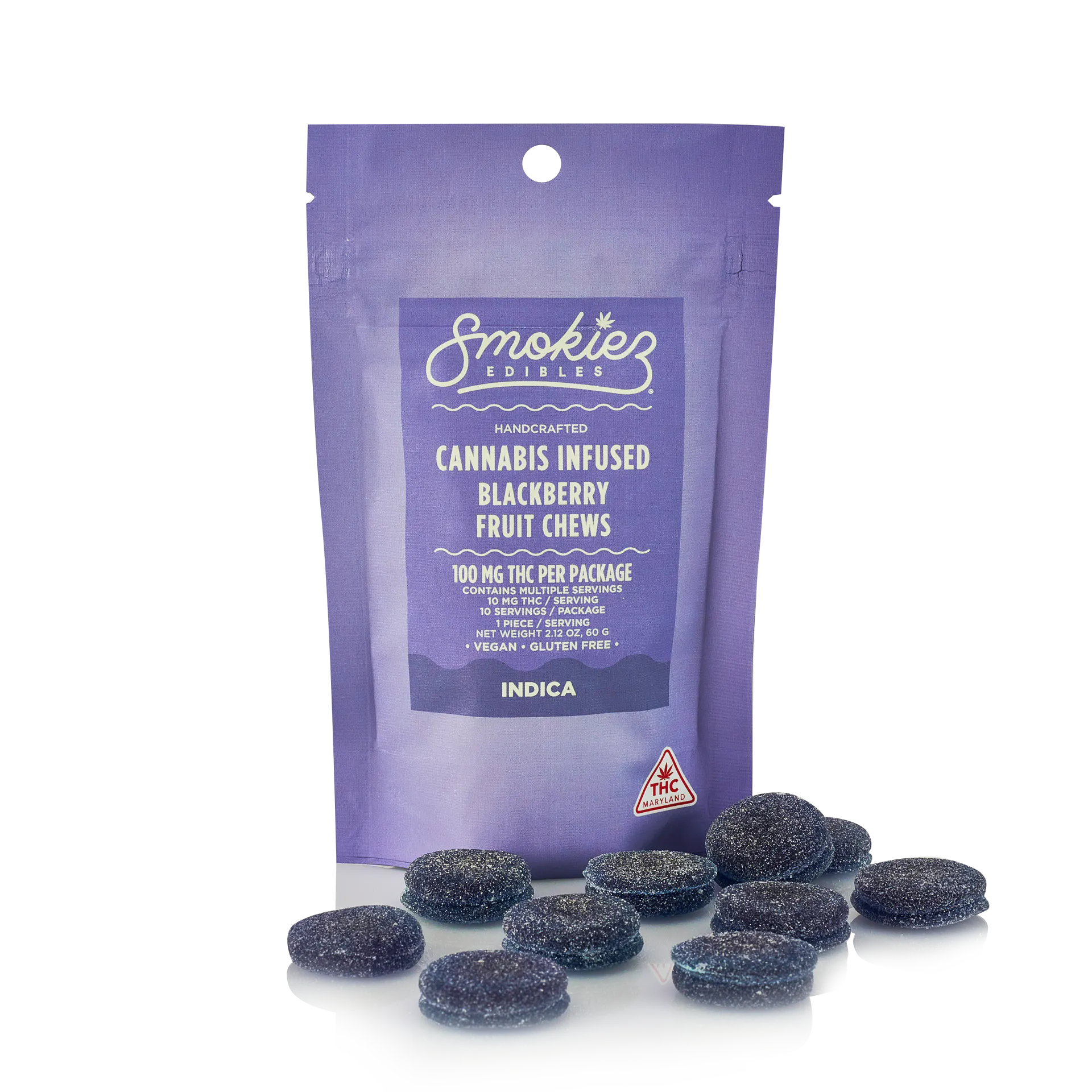 Smokiez: Chews | Sweet Blackberry | 10mg | 10pk at Viola x Far