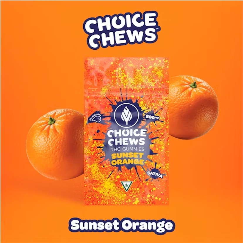 Choice Chews 200mg Gummies Sunset Orange