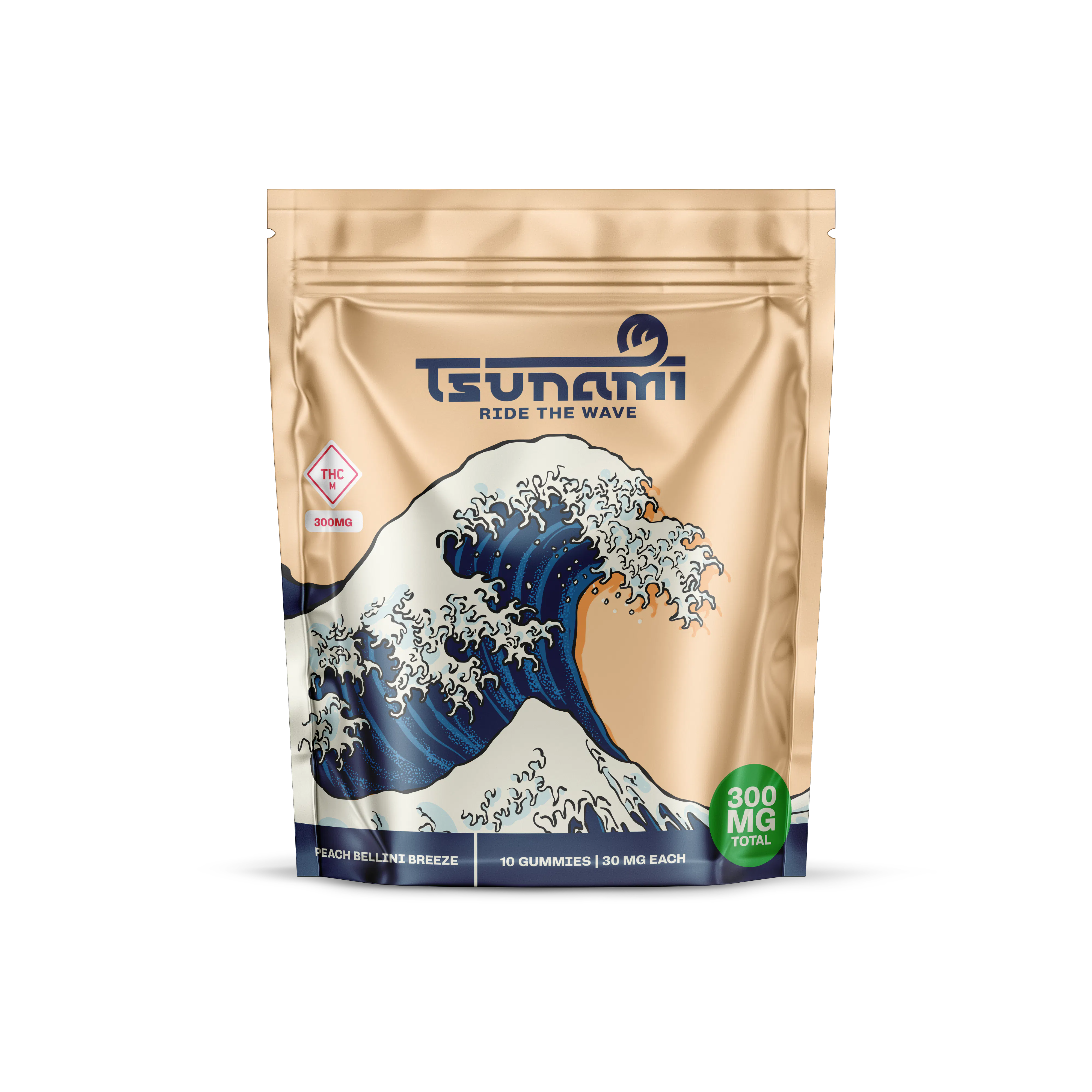 Tsunami Gummies | Peach Bellini Breeze | 300mg | 10pk | Proper