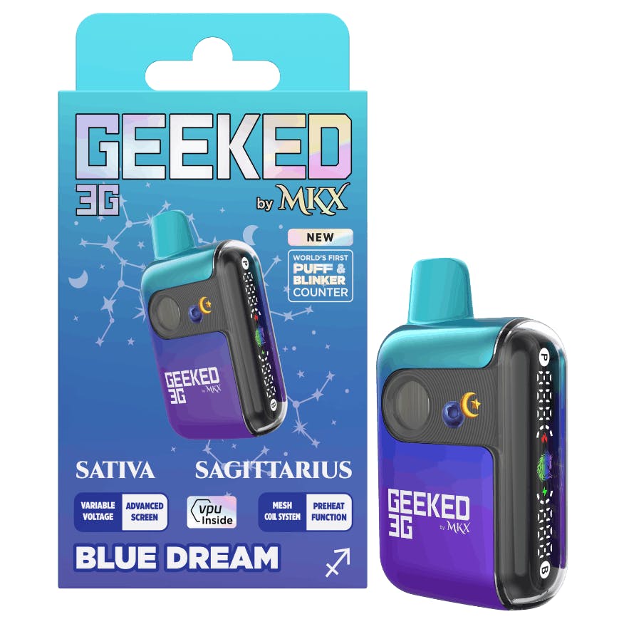 Geeked x MKX Blue Dream Disposable Vape Rec - Exclusive Cannabis