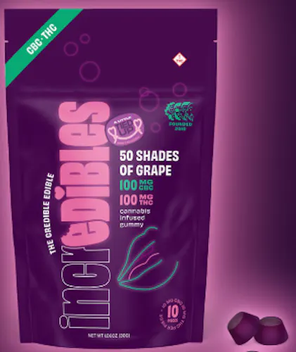 50 Shades of Grape (1:1 THC:CBC) – 10pk/200mg (10mg THC 10mg CBC each)-1