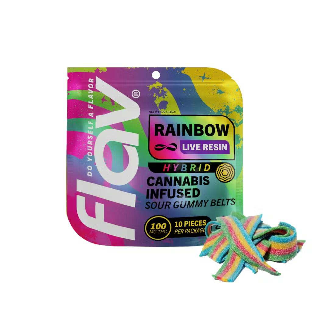 Flav - 100mg Live Resin Gummies - Rainbow Belts