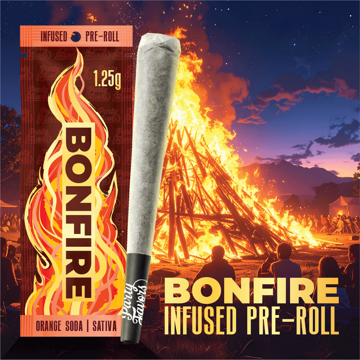 Party Favors PARTY FAVORS | ORANGE SODA | INFUSED PRE ROLL SATIVA — PRE_ROLLS