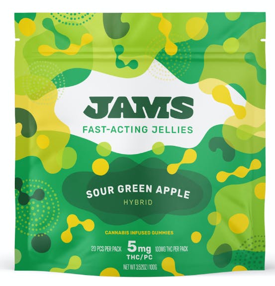 Sour Green Apple Fast-Acting Jellies 20pk 100mg | Curaleaf