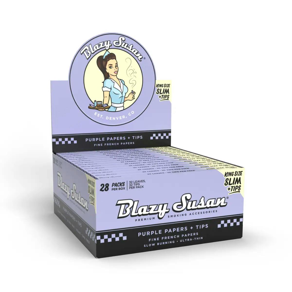 Accessories Blazy Susan Purple Papers King Size Slim Papers + Tips