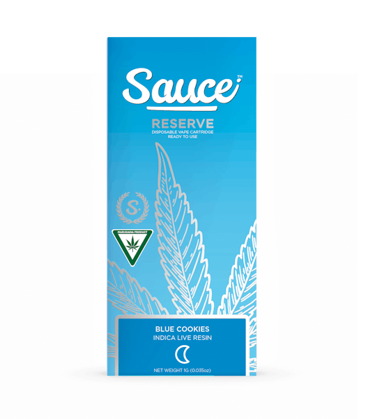 Product: Sauce | Blue Cookies Reserve Disposable/Rechargeable All-in-one Live Resin Cartridge | 1g