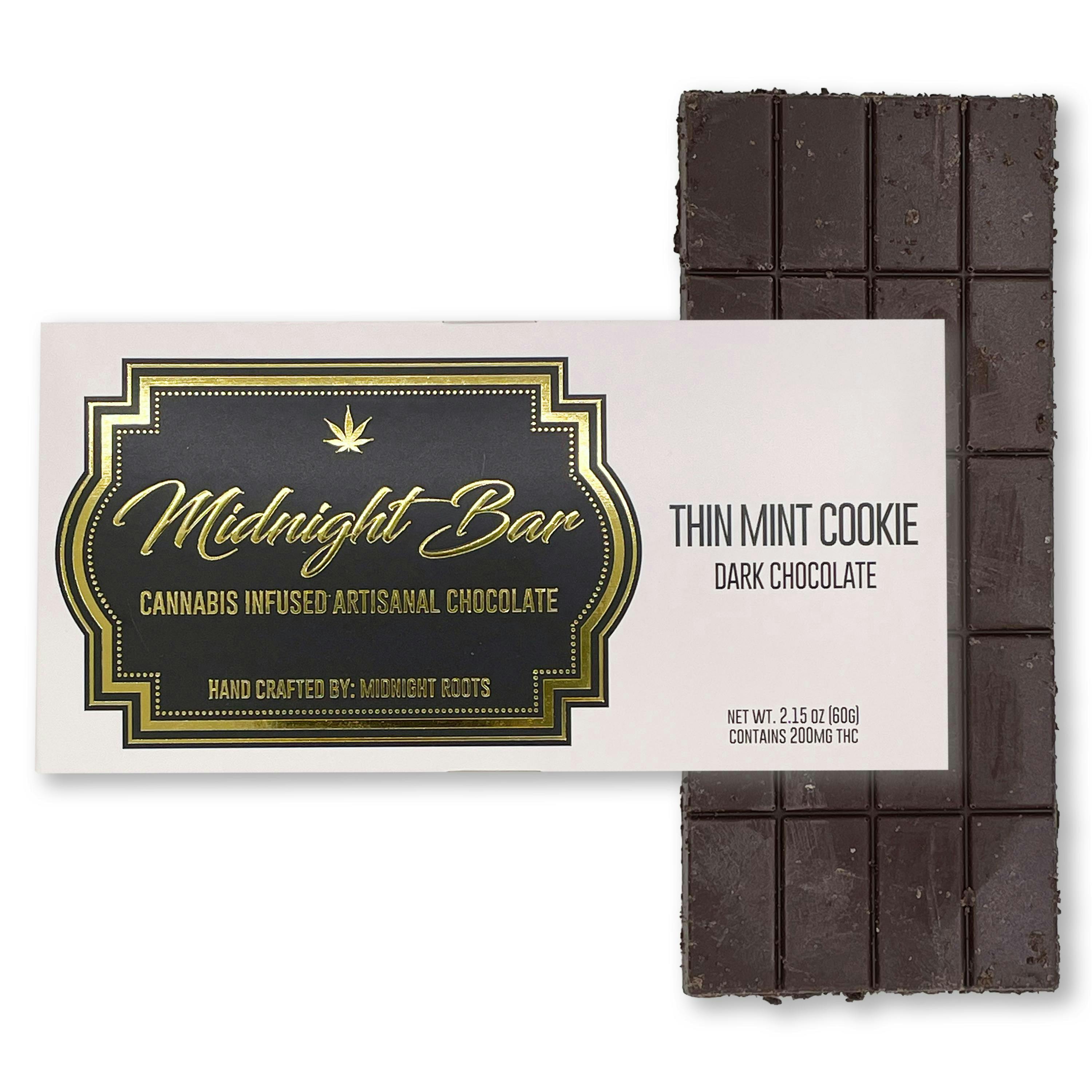 Product: Midnight Roots | Thin Mint Cookie 200mg Chocolate Bar