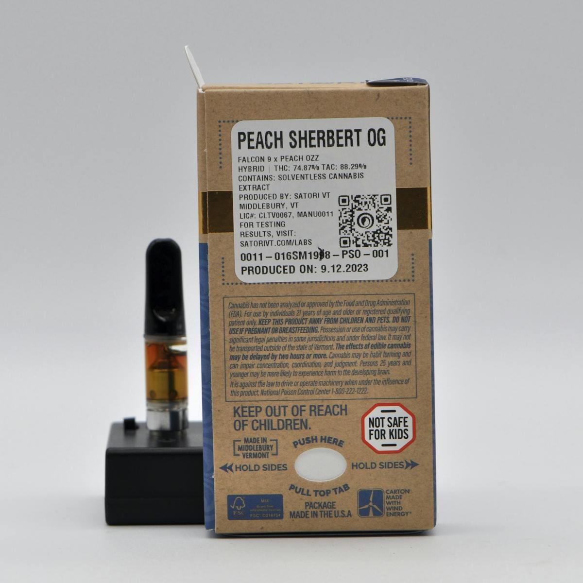 Image of Peach Sherbert OG | 0.5g Hash Rosin Cartridge