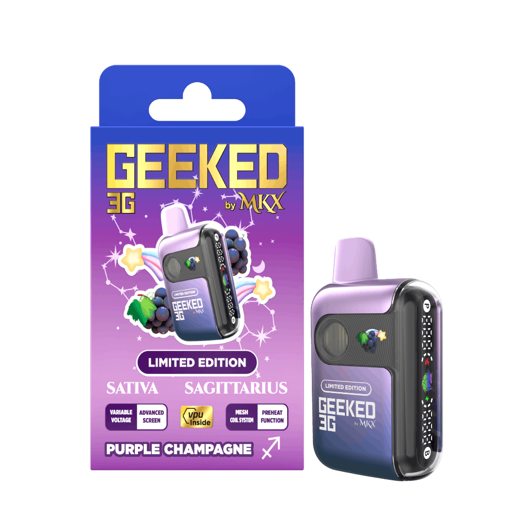 Geeked By MKX - 3g Disposable *LIMITED EDITION* - Purple Champagne - Sativa
