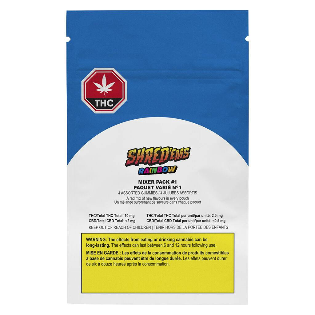 Edibles | SHRED'ems - Rainbow Mixer Pack #1 - Hybrid - 4 Pack