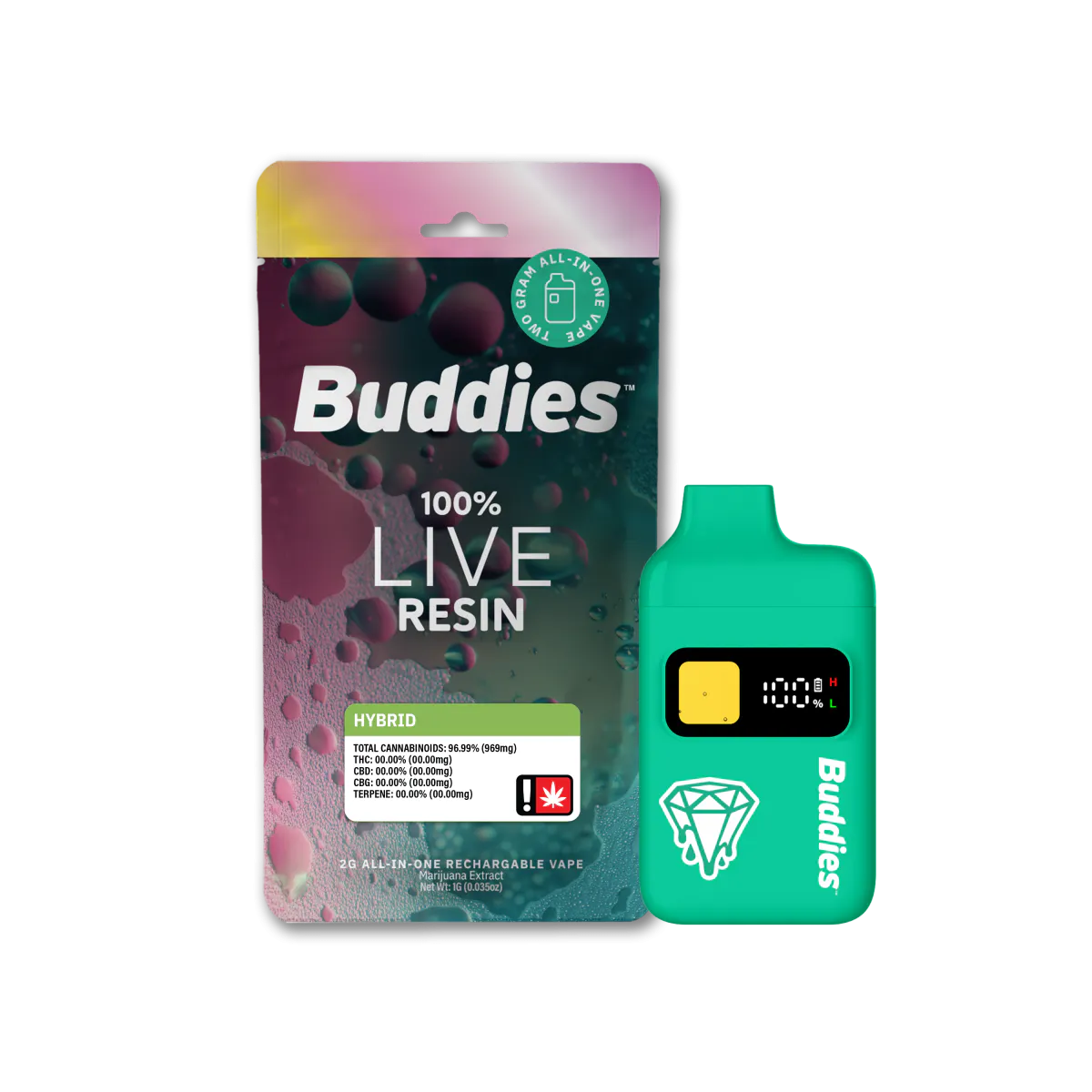Peanut Butter Breath Live Resin Disposable (Buddies) 2g Vaporizers