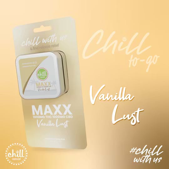 Chill Medicated Vanilla Lust Maxx Body Rub TO-GO  I 75mg THC : 75mg CBD — TOPICALS