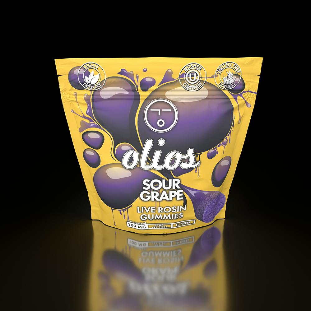 Olio | Sour Grape | Live Rosin Gummies | 100mg
