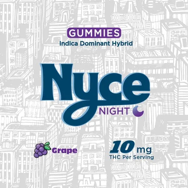 NYCE Grape 10pk 100mg Live Hash Rosin Gummies