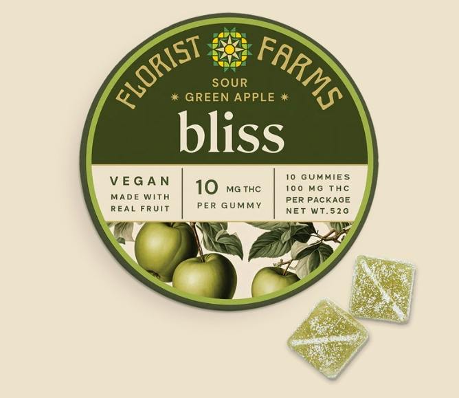 Florist Farms Edible Gummies Sour Green Apple Bliss
