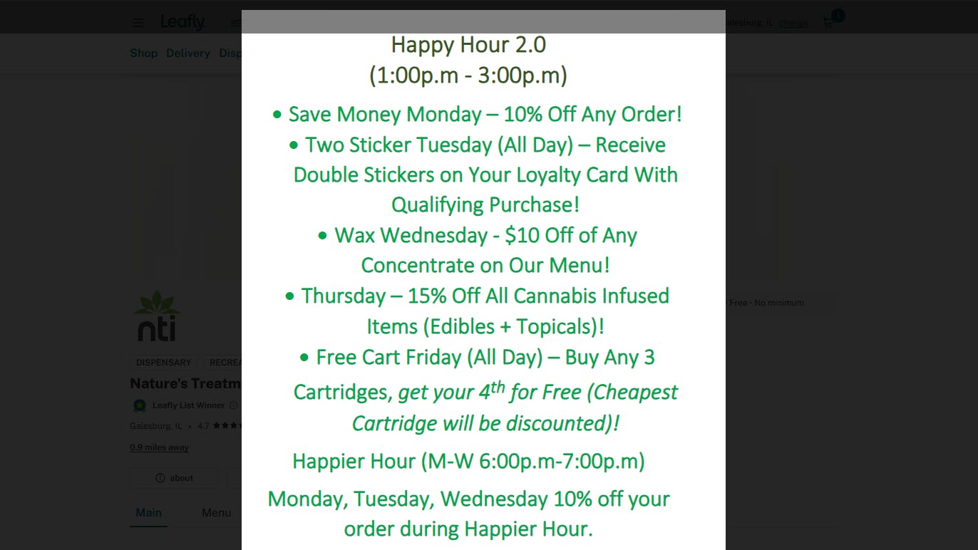Happy Hours Specials 