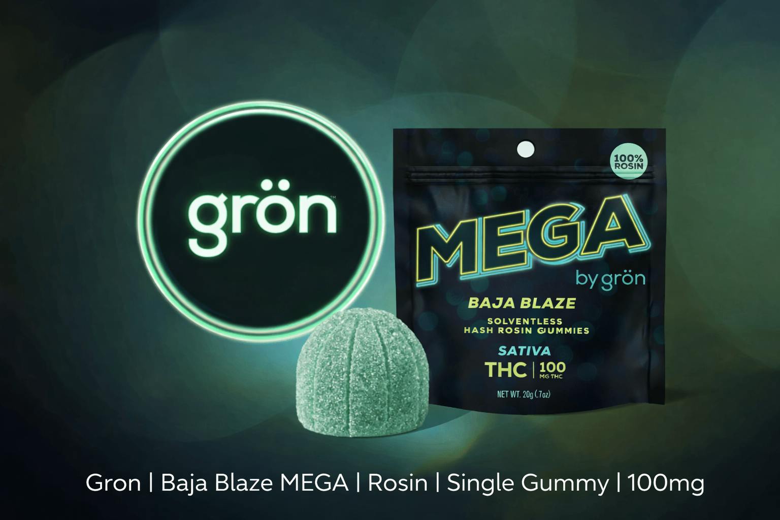 Product Gron | Baja Blaze MEGA | Rosin | Single Gummy | 100mg