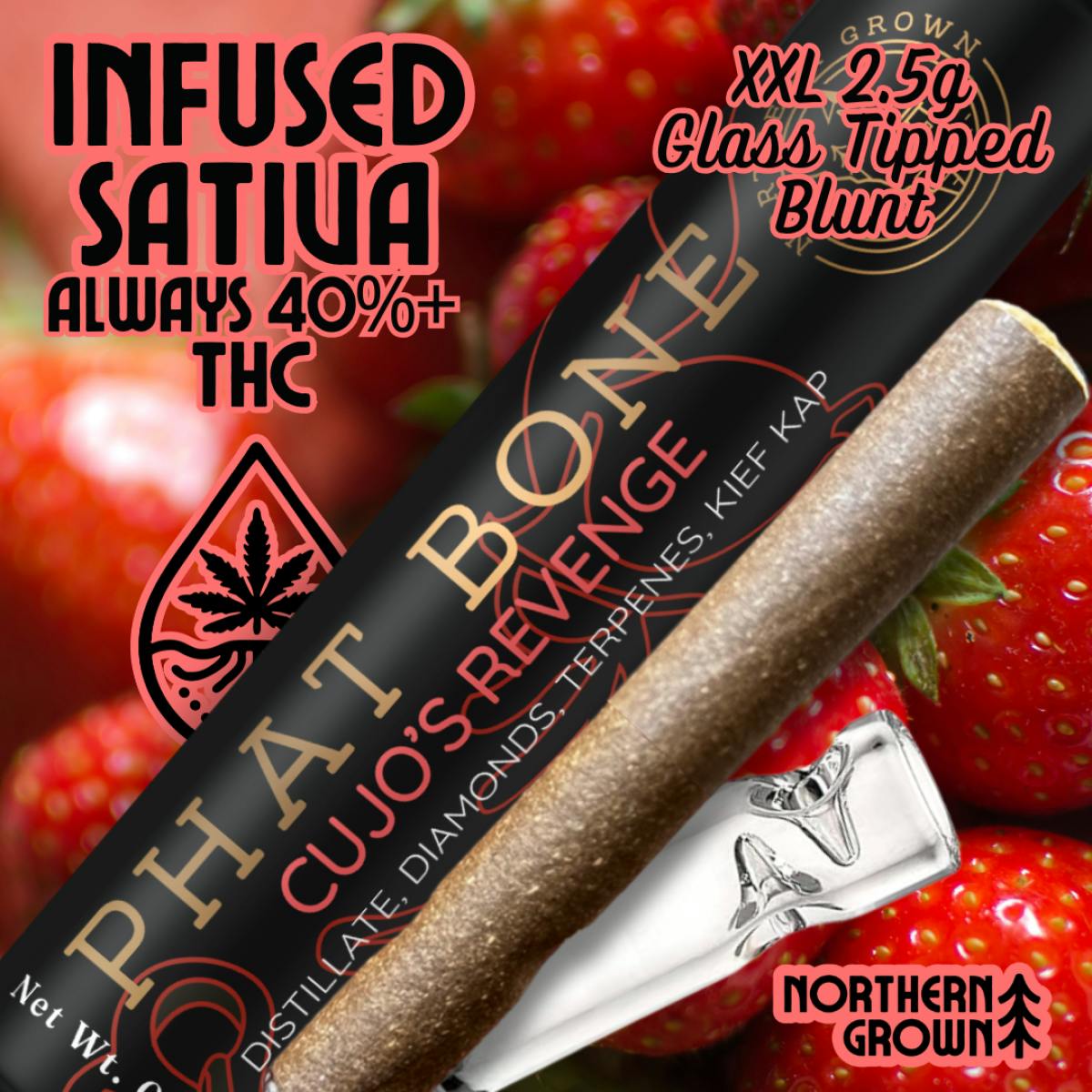 Product Cujo's Revenge Phat Bone Infused Cannagar | Pre Rolls | 2.5g