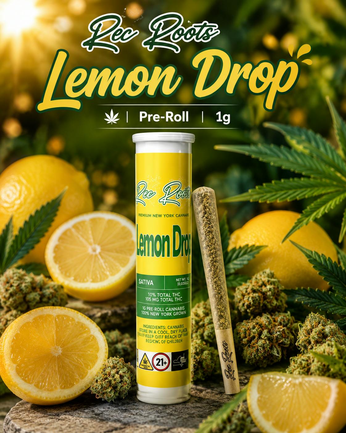 Product Rec Roots | Lemon Drop | Pre-Roll | 1g