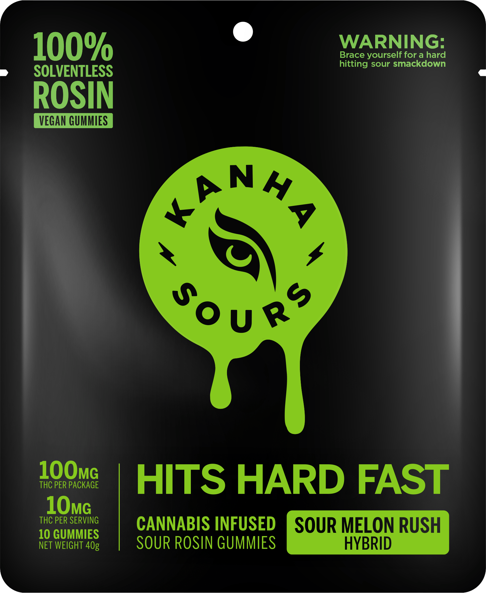 Product IP KANHA Rosin Gummies - Sour Melon Rush 100mg (10pk)