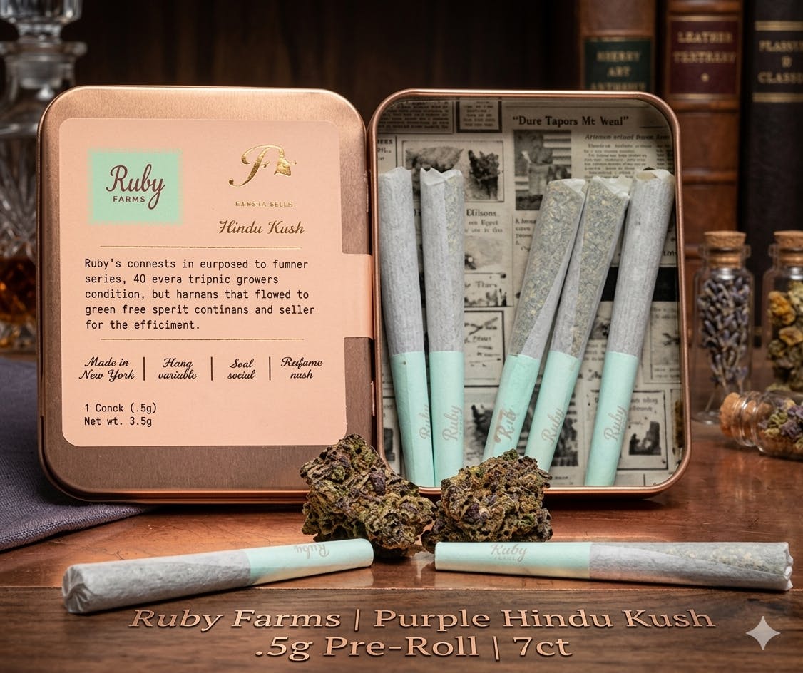 Product Ruby Farms | Purple Hindu Kush | .5g Pre-Roll | 7ct