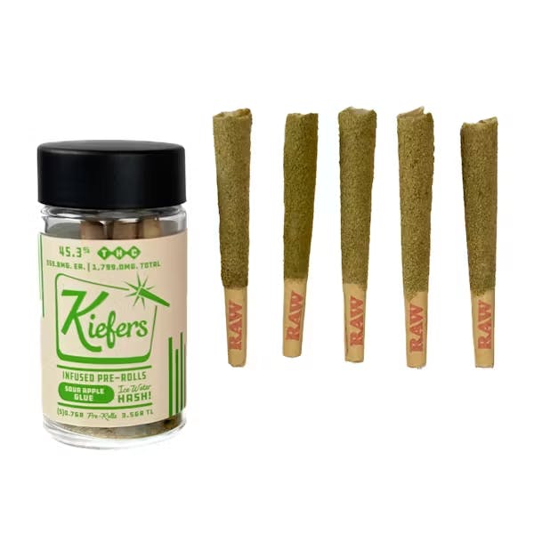Kiefers - 5 Pack .7g Infused Prerolls - Sour Apple Glue