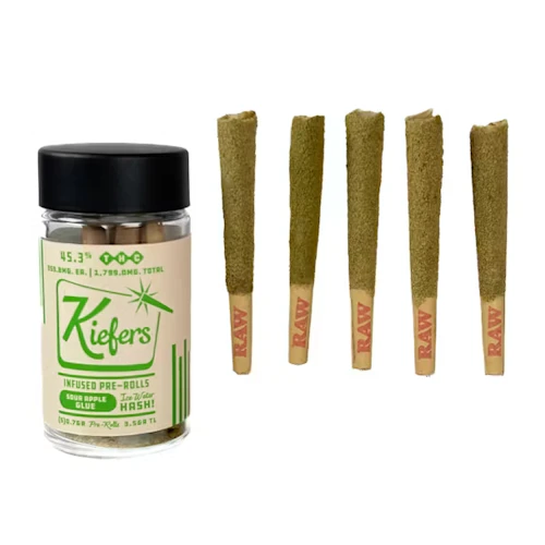 Kiefers - 5 Pack .7g Infused Prerolls - Sour Apple Glue