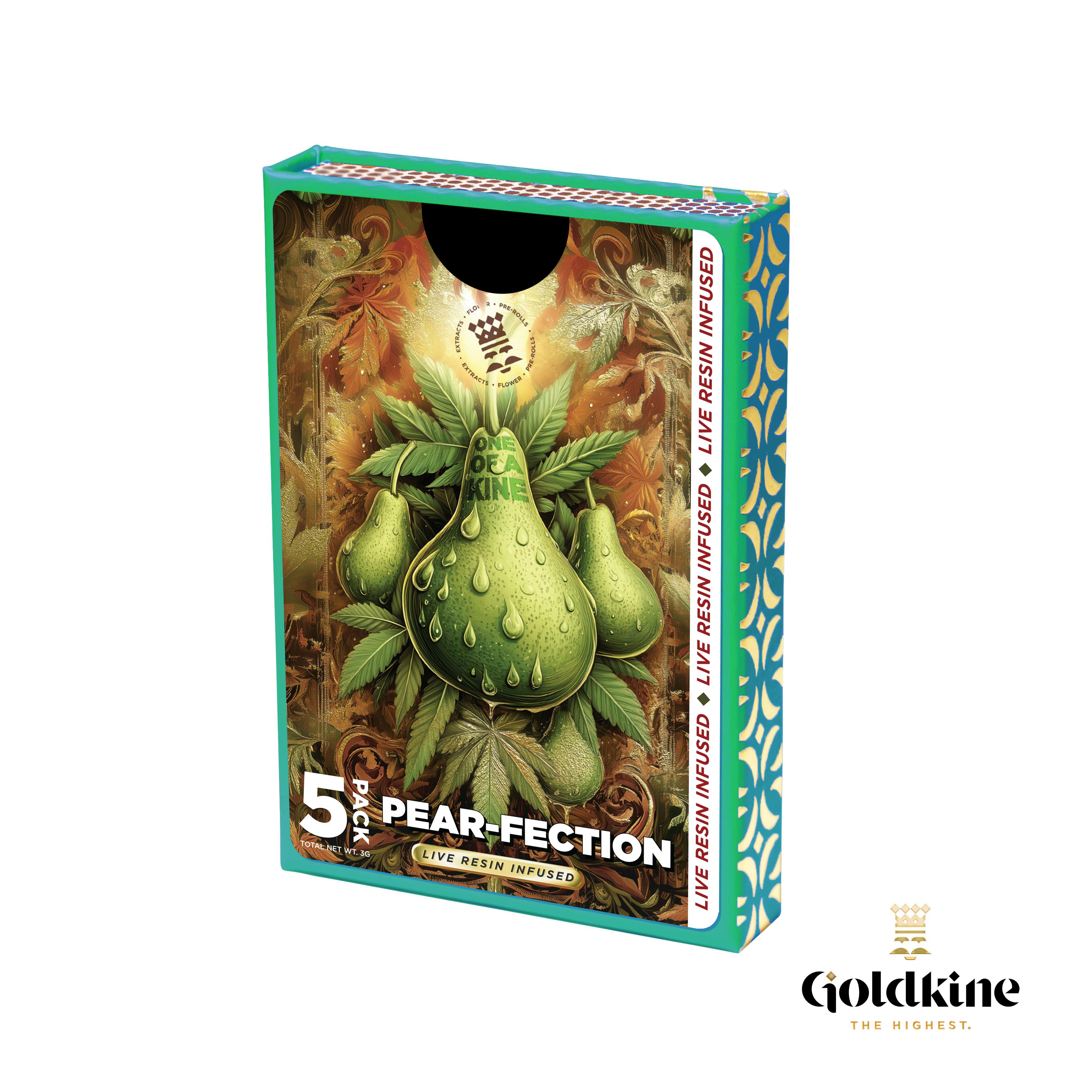 Product: Goldkine | Pear-Fection | Infused Pre-roll Pack x 5 (3g) | Hybrid