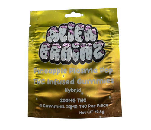Alien Brainz - 200mg Gummies - Pineapple Plasma Pop