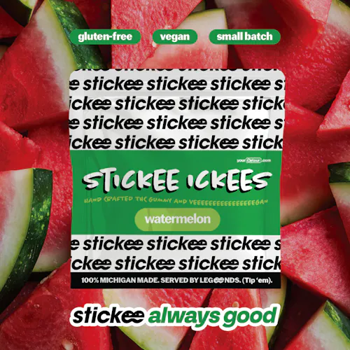 STICKEE ICKEES | Watermelon | Hand Crafted Vegan Gummies | 5 x 40mg-active