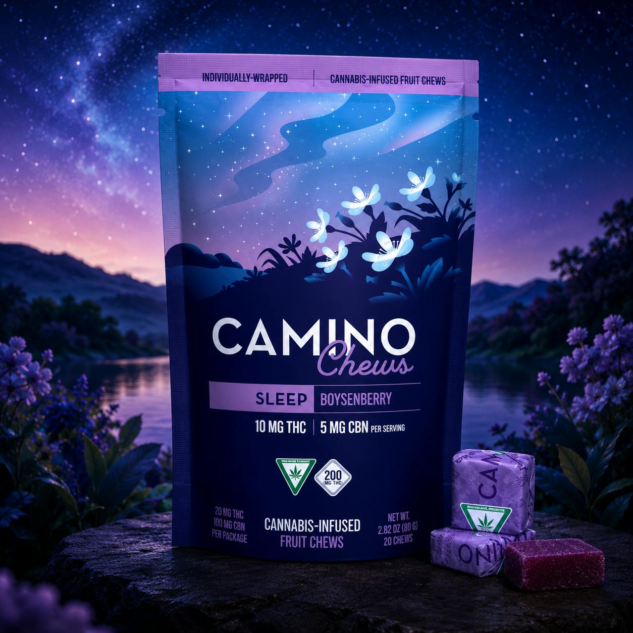 Camino - 200mg THC : 100mg CBN Chews - Boysenberry