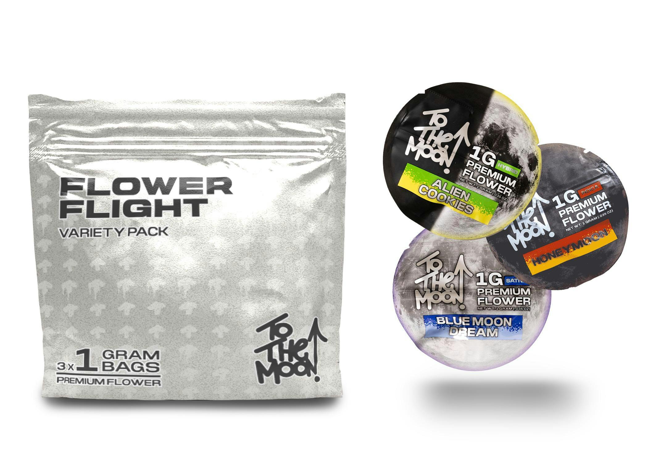 TTM Flower Flight - Alien Cookies x Blue Moon Dream x Honeymoon - Premium Smalls - Hybrid - Variety 3-pack