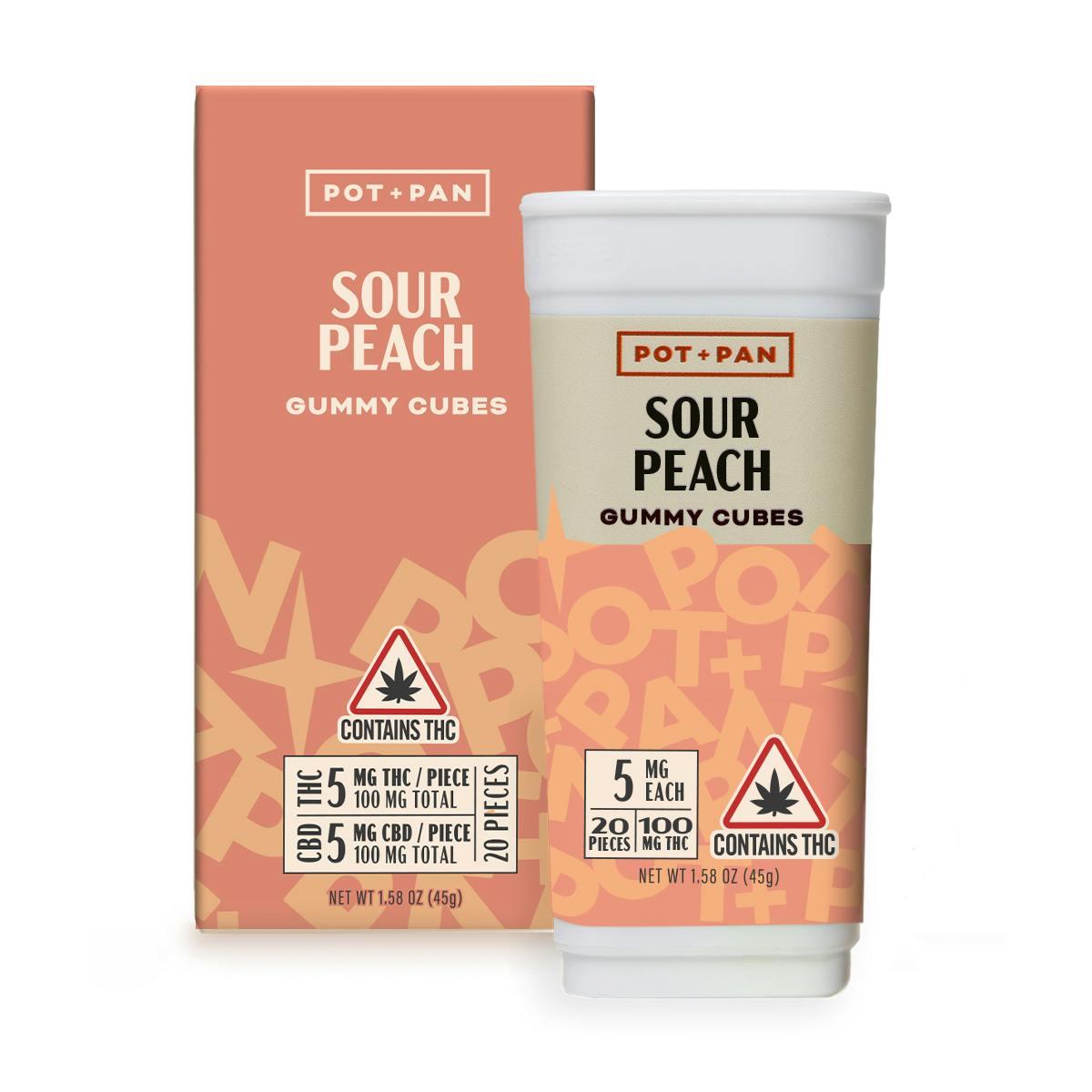 Image of Sour Peach | 100mg 1:1 Gummies