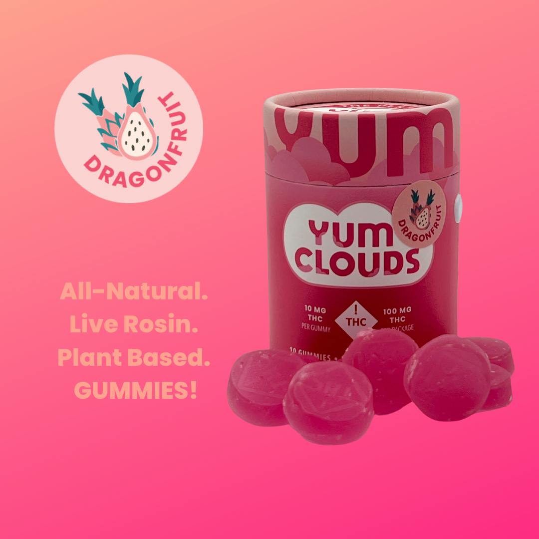 Yum Clouds | Dragon Fruit | 10ct Live Rosin Gummies
