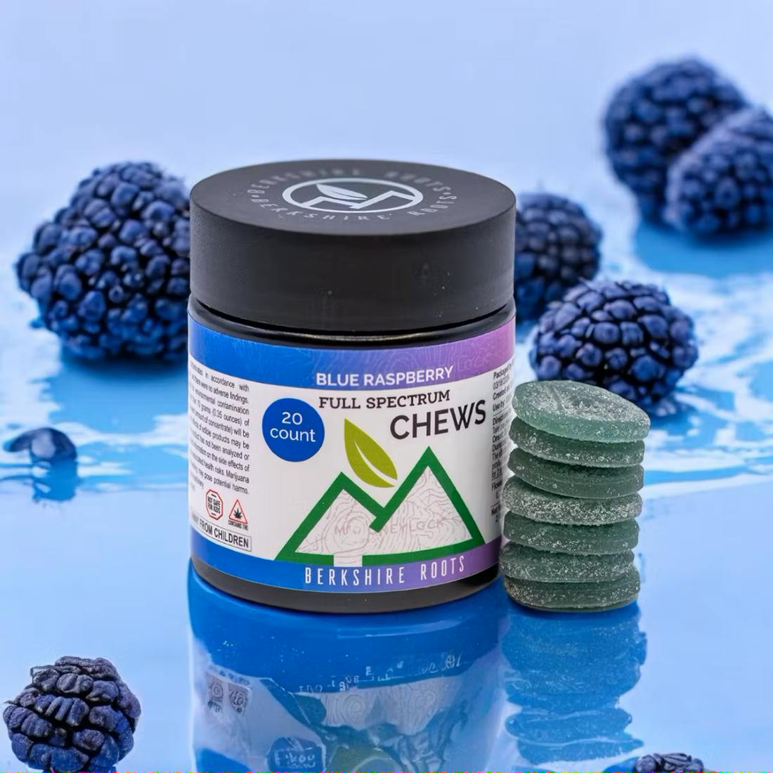 Product Blue Raspberry Full Spectrum Chews | Edibles | 100mg