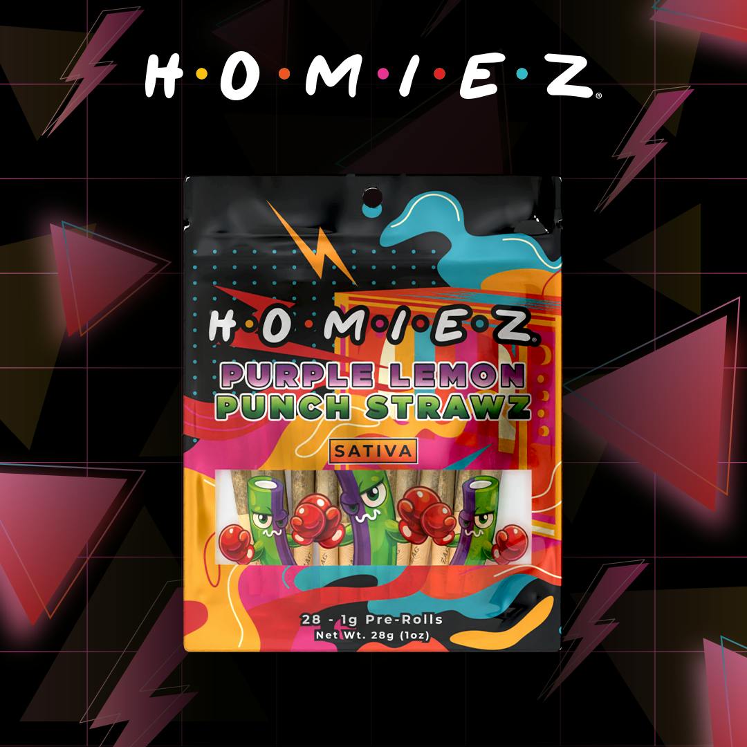 Homiez - 28-Pack 1g Prerolls - Purple Lemon Punch Strawz