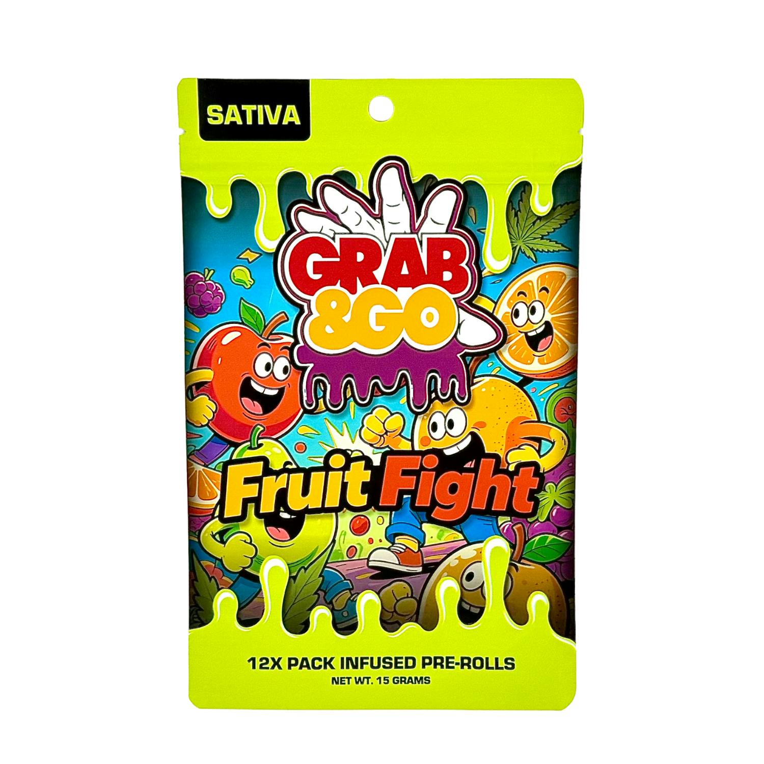 Grab & Go - 12pk Infused Prerolls - (15g) - Sativa - **FRUIT FIGHT**