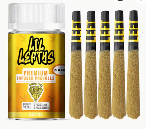 LEFT COAST | LIL LEFTYS | SUNNY DIESEL | INFUSED PRE-ROLLS | 3.75G(5PK)-active