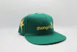 Green Yellow Thread Snapback Flat Bill Hat