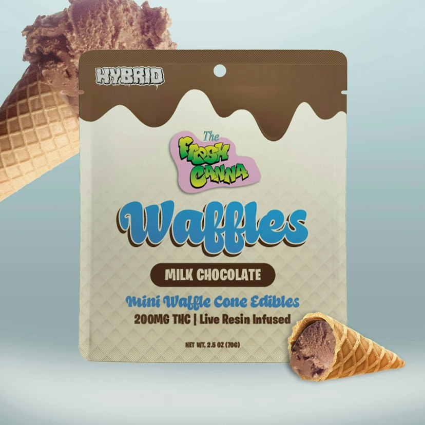 Fresh Canna 200mg Mini Waffle Cones 10pk Milk Chocolate