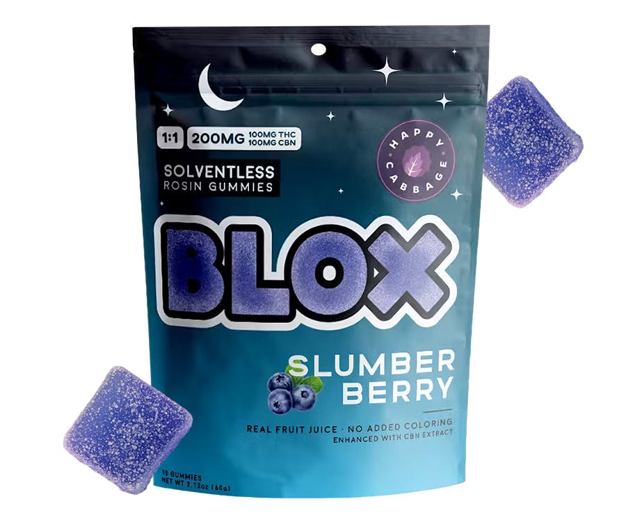 Blox- Slumber Berry (CBN:THC) 200mg- Solventless Rosin Gummies