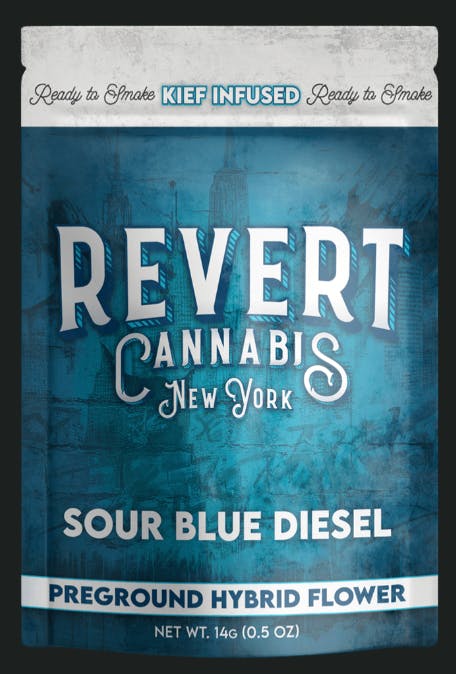 Sour Blue Diesel Kief Infused Pre Ground Flower | Hybrid | Revert