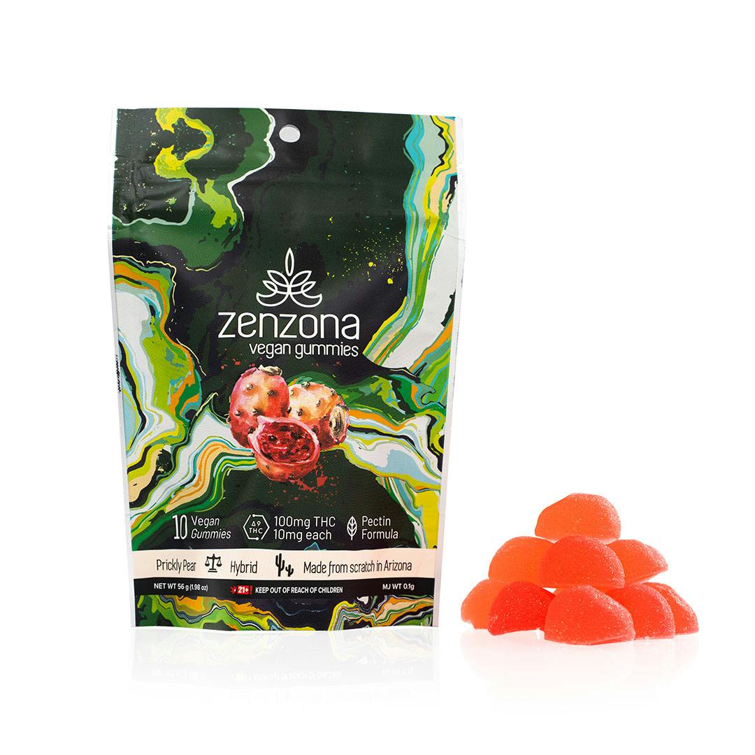 zenzona Vegan Gummies Prickly Pear 100mg - Hybrid | D2 Dispensary