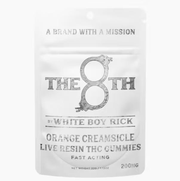Product: THE 8TH BY WHITE BOY RICK | ORANGE CREAMSICLE - LIVE RESIN GUMMIES | FAST ACTING | 200MG