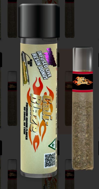 Cali-Blaze Donut | Dragon Fruit | Live Resin Infused Preroll - 1.2g