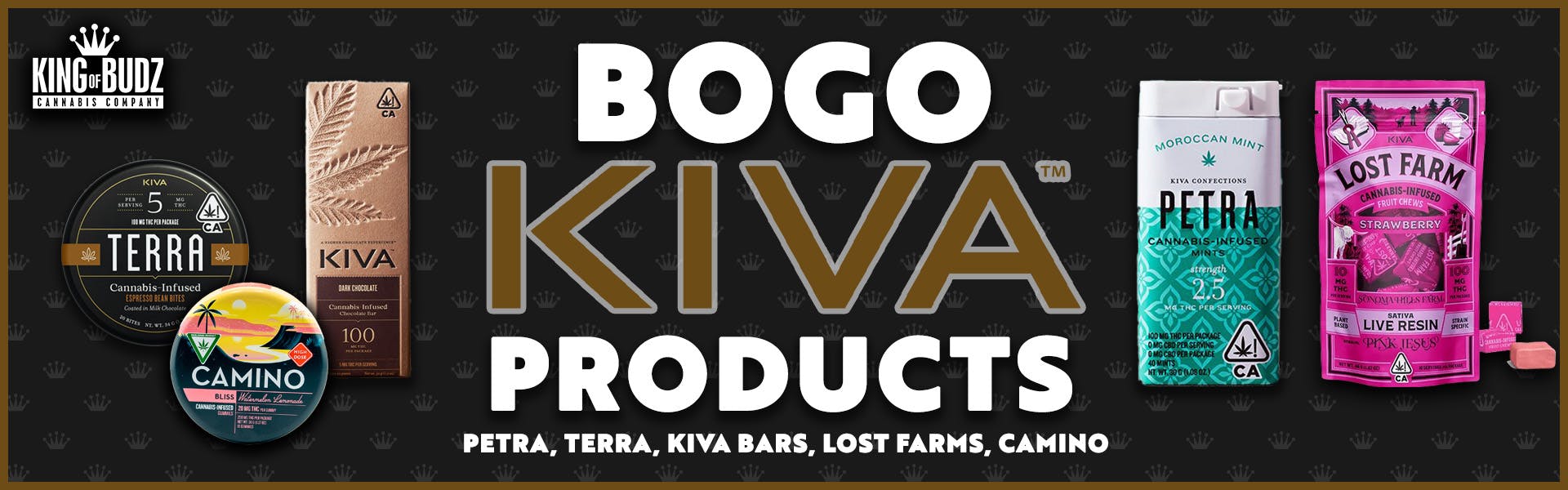 Kiva Bars / Terra / Petra / Lost Farms / Camino BOGO