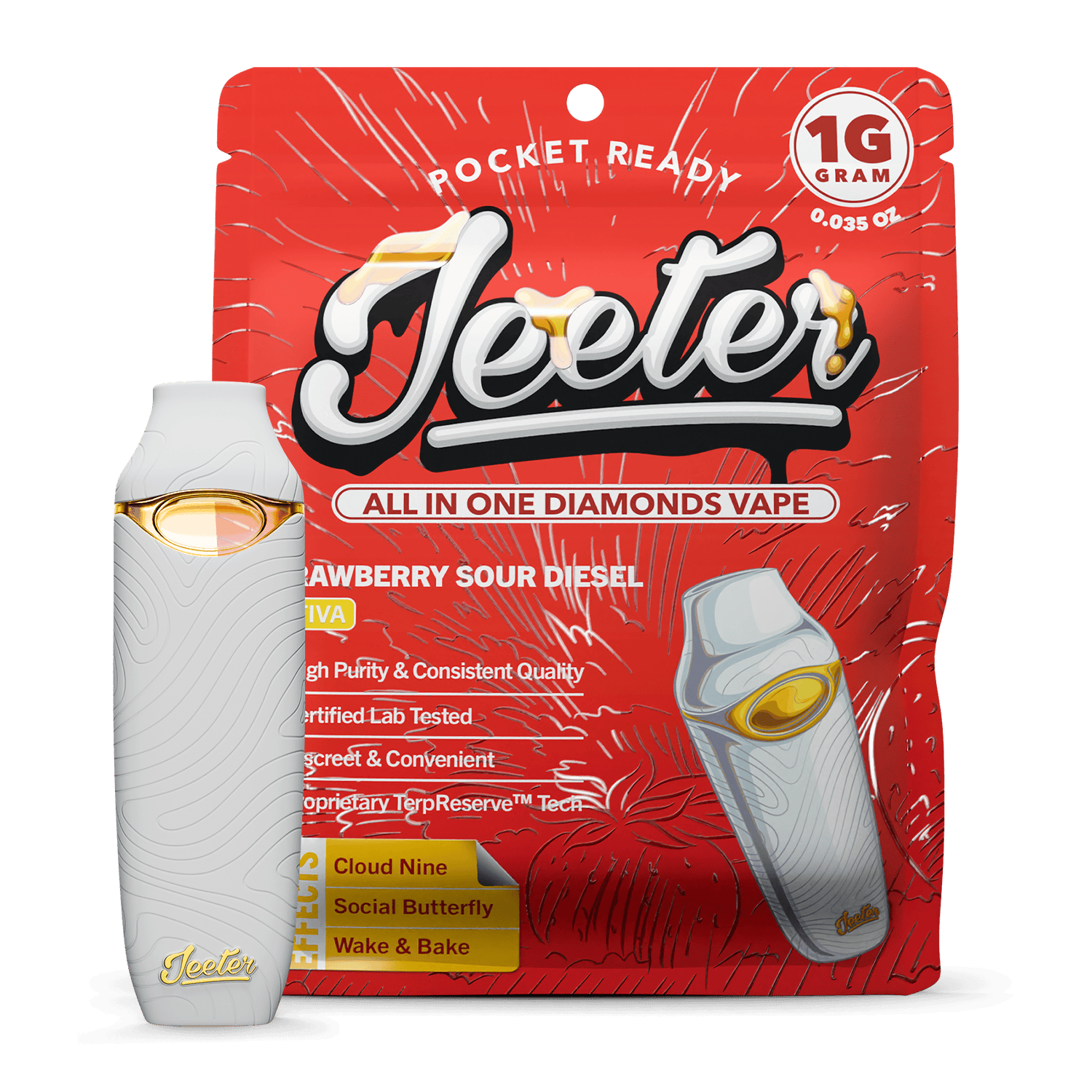 Jeeter | Strawberry Sour Diesel | Liquid Diamonds AIO | 1g